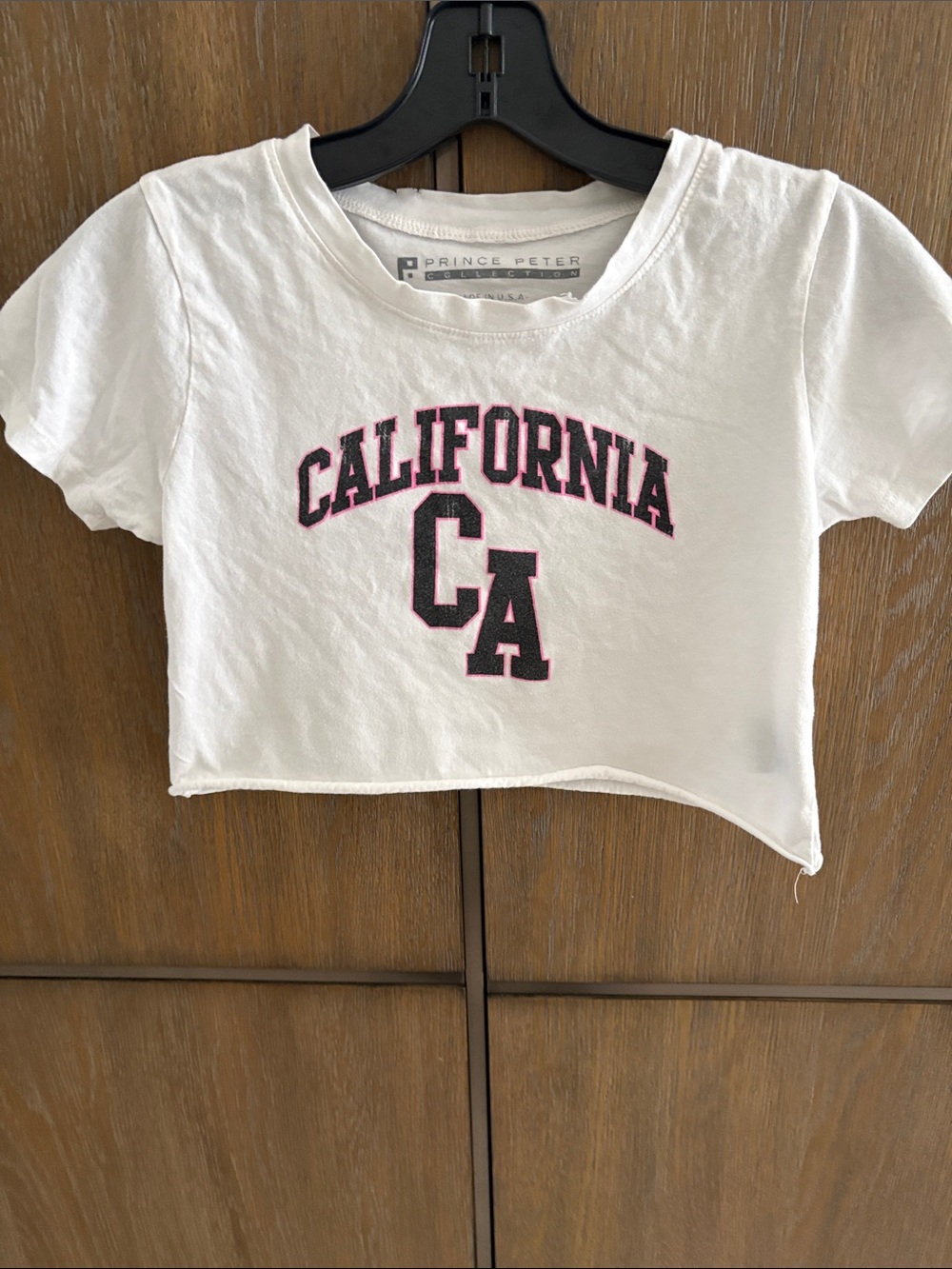 Prince Peter Collection Girls' White 'California CA' Cropped Tee